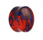 Stone Ear Plug - Marble - Orange-Blue - 8 mm