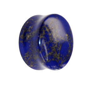 Stone Ear Plug - Marble - Blue-Gold - 12 mm