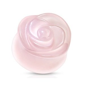 Stone Ear Plug - Rose - Rose Quartz - 6 mm