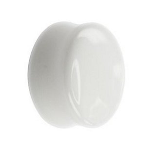 Glass Ear Plug - White - 10 mm