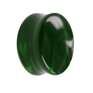 Glass Ear Plug - Green - 6 mm