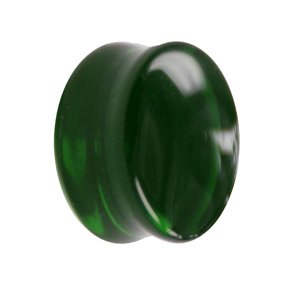 Glass Ear Plug - Green - 12 mm