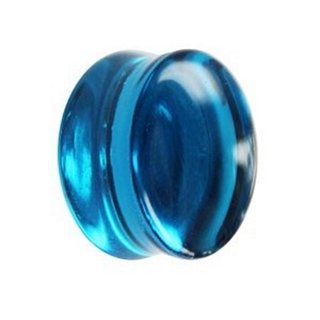 Glass Ear Plug - Blue - 6 mm