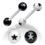 Barbell Piercing with Balls - Stars