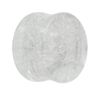 Glass Ear Plug - Marble - White - 3 mm