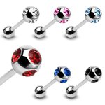 Barbell Piercing with Balls - Crystal