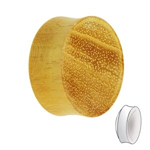 Wood Ear Plug - Jackfruit Wood - 6 mm