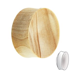 Wood Ear Plug - Crocodile Wood - 20 mm