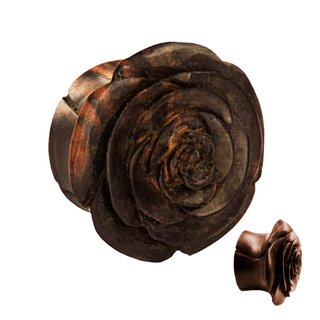 Wood Ear Plug - Rose - 28 mm
