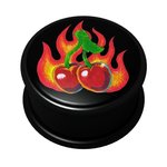 FTS - Picture Ear Plug - Cherry and Flames