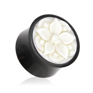 Horn Ear Plug - Bloom - White - 19 mm