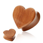 Wood Ear Plug - Heart - 10 mm