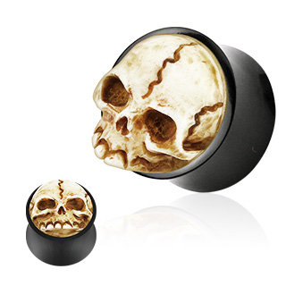 Horn Ear Plug - Skull - 10 mm