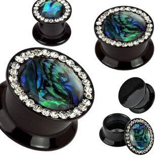 Crystal Ear Plug - Mother of Pearl