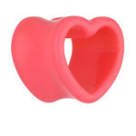 Shape Flesh Tunnel - Acrylic - Heart - Pink - 8 mm