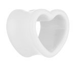 Shape Flesh Tunnel - Acrylic - Heart - White - 16 mm