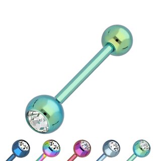 Barbell Piercing - Colorful - Crystal