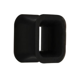 Silicone Square Flesh Tunnel - Black - 14 mm