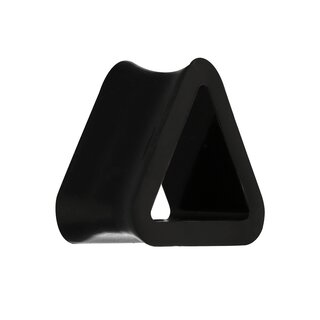 Silicone Triangle Flesh Tunnel - Black - 16 mm