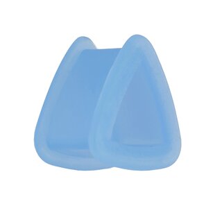 Silicone Triangle Flesh Tunnel - Light Blue - 16 mm