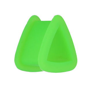 Silicone Triangle Flesh Tunnel - Green - 4 mm