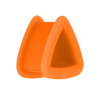 Silicone Triangle Flesh Tunnel - Orange - 6 mm