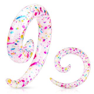 Spiral Taper - White - Dots - 3 mm