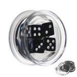 Ear Plug - Acrylic - Dices - Black - 12 mm