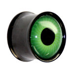 Ear Plug - Steel - Eye - Green - 10 mm