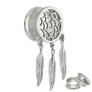 Flesh Tunnel - Silver - Dream Catcher - 8 mm