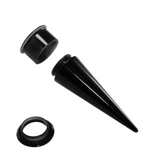 Flesh Tunnel - Expander - 2 in 1 - Black - 4 mm