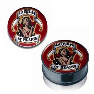 Pin Up Ear Plug - Queen of Hearts