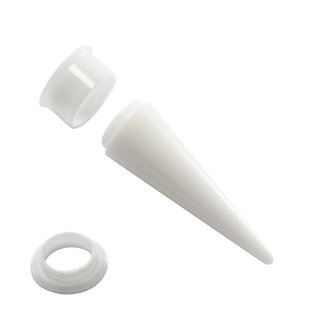 Flesh Tunnel - Expander - 2 in 1 - White - 3 mm