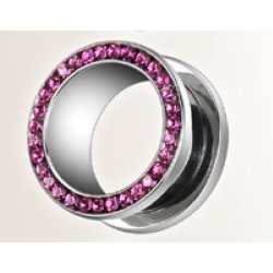 Flesh Tunnel - Steel - Crystal Pink - 8 mm