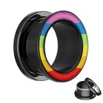 Image Flesh Tunnel - Black - Rainbow - 8 mm