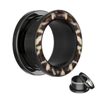 Image Flesh Tunnel - Black - Leopard - 2 mm