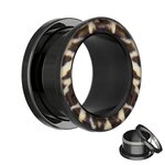 Image Flesh Tunnel - Black - Leopard - 6 mm