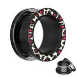 Image Flesh Tunnel - Black - Leopard - White - 10 mm