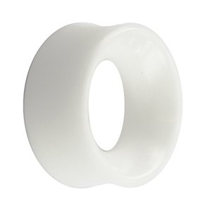 Flesh Tunnel - Bone - White - 6 mm