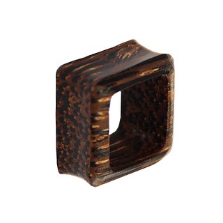 Flesh Tunnel - Square - Palm Wood - Dark - 16 mm