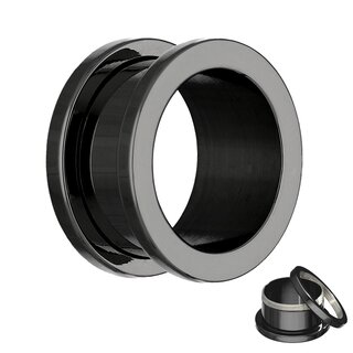 Titanium Flesh Tunnel - Black - 3 mm