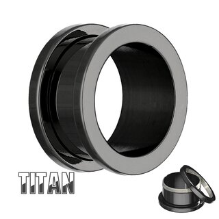 Titanium Flesh Tunnel - Black - 3 mm