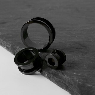 Titanium Flesh Tunnel - Black - 3 mm
