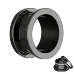 Titanium Flesh Tunnel - Black - 8 mm
