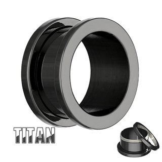 Titanium Flesh Tunnel - Black - 12 mm