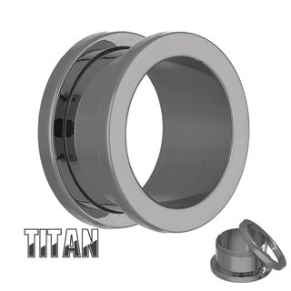Titanium Flesh Tunnel - Silver - 6 mm