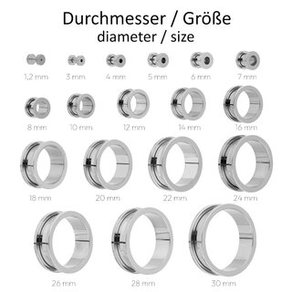 Titanium Flesh Tunnel - Silver - 10 mm