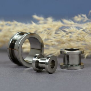 Titanium Flesh Tunnel - Silver - 12 mm
