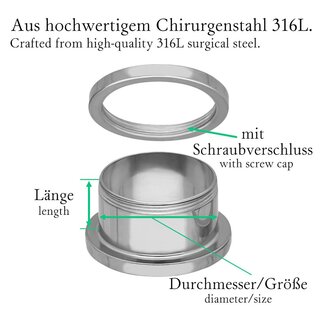Titanium Flesh Tunnel - Silver - 22 mm