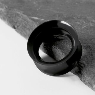 Flesh Tunnel - Silicone - Black - Thin - 4 mm